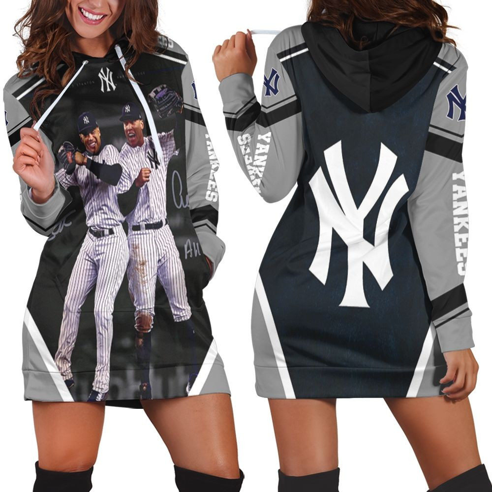 New York Yankees Aaron Judge All Rise And Giancarlo Stanton Jumping Hoodie Dress Sweater Dress Sweatshirt Dress