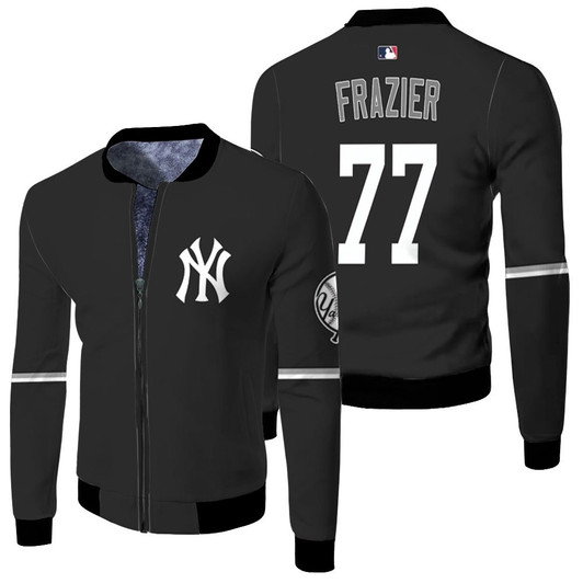 New York Yankees Clint Frazier 77 Mlb Baseball 2020 Black Jersey Style Gift For Yankees Fans Fleece Bomber Jacket