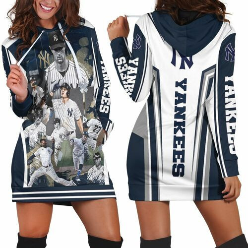 New York Yankees Greatest Players Hoodie Dress Sweater Dress Sweatshirt Dress