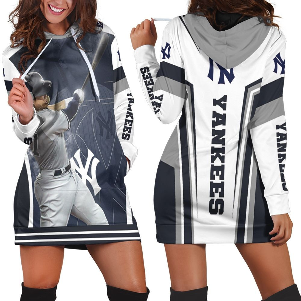 New York Yankees Mickey Mantle Hoodie Dress Sweater Dress Sweatshirt Dress