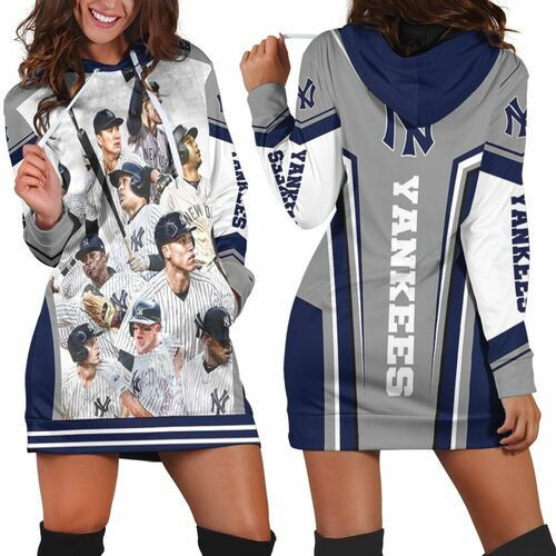 New York Yankees Players Hoodie Dress Sweater Dress Sweatshirt Dress