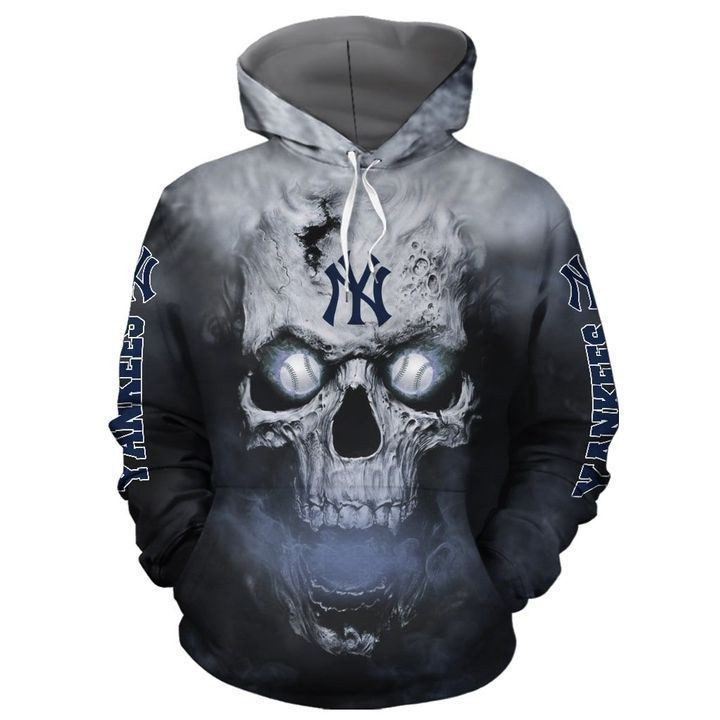 New York Yankees Skull Pullover And Zippered Hoodies Custom 3D Graphic Printed 3D Hoodie All Over Print Hoodie Sweatshirt For Fans Men Women