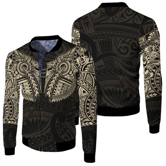 New Zealand Maori Tattoo Pattern For Lovers Fleece Bomber Jacket