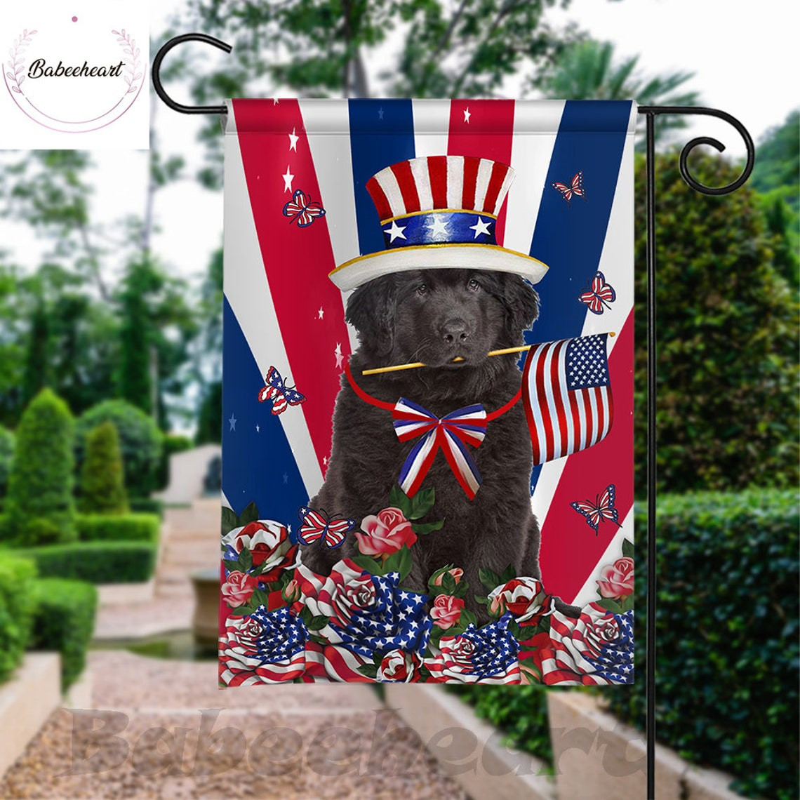 Newfoundland Dog Independence Day Flag 4th Of July FlagDog Fourth July Flag USA Independence Day Proud Nation Flags