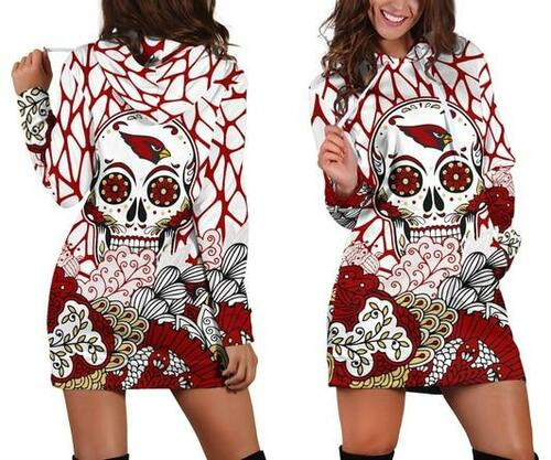 Nfl Arizona Cardinals Womens Hoodie Dress Sweater Dress Sweatshirt Dresses Hoodie