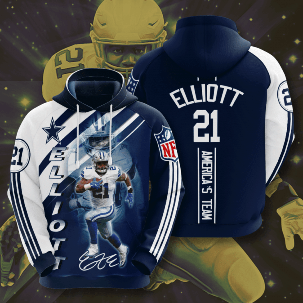 Nfl Dallas Cowboys 3d All Over Print Hoodie