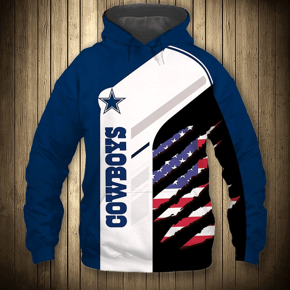 Nfl Dallas Cowboys American Flag Pullover And Zip Pered Hoodies Custom 3D Graphic Printed 3D Hoodie All Over Print Hoodie For Men For Womenhoodie