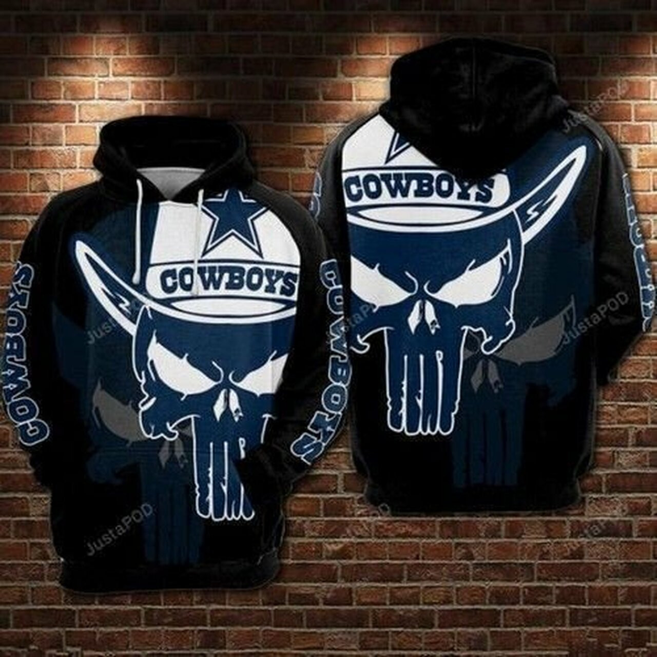 Nfl Dallas Cowboys Skull 3d All Over Print Hoodie