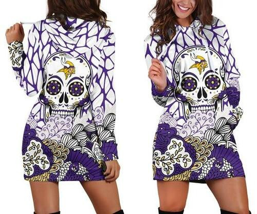 Nfl Dallas Cowboys Skull Womens Hoodie Dress Sweater Dress Sweatshirt Dresses Hoodie