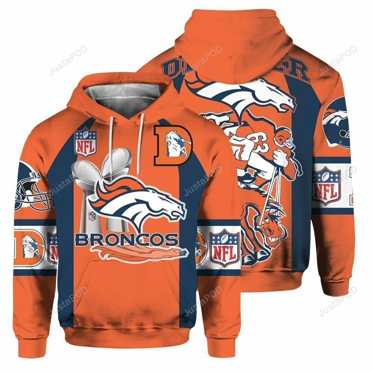 Nfl Denver Broncos For Unisex 3d All Over Print Hoodie