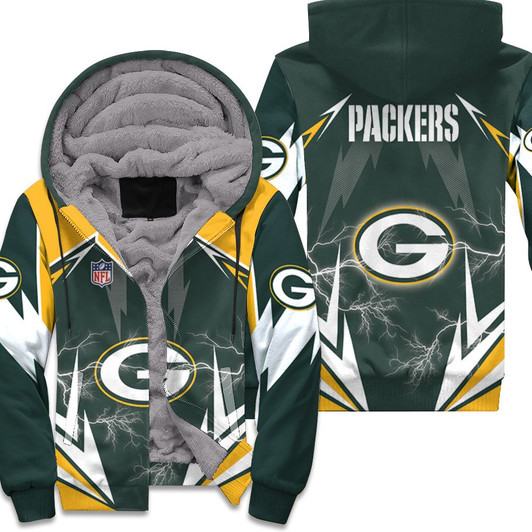 Nfl Green Bay Packers Lightning 3D Fleece Hoodie