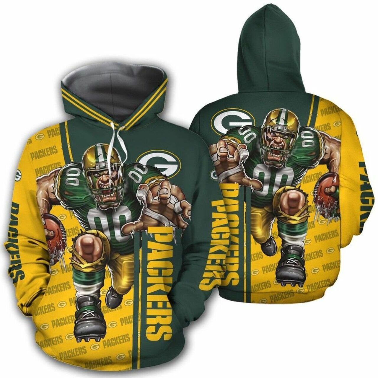 Nfl Green Bay Packers Men And Women 3d Full Printing Hoodie Zip Hoodie Green Bay Packers 3d Full