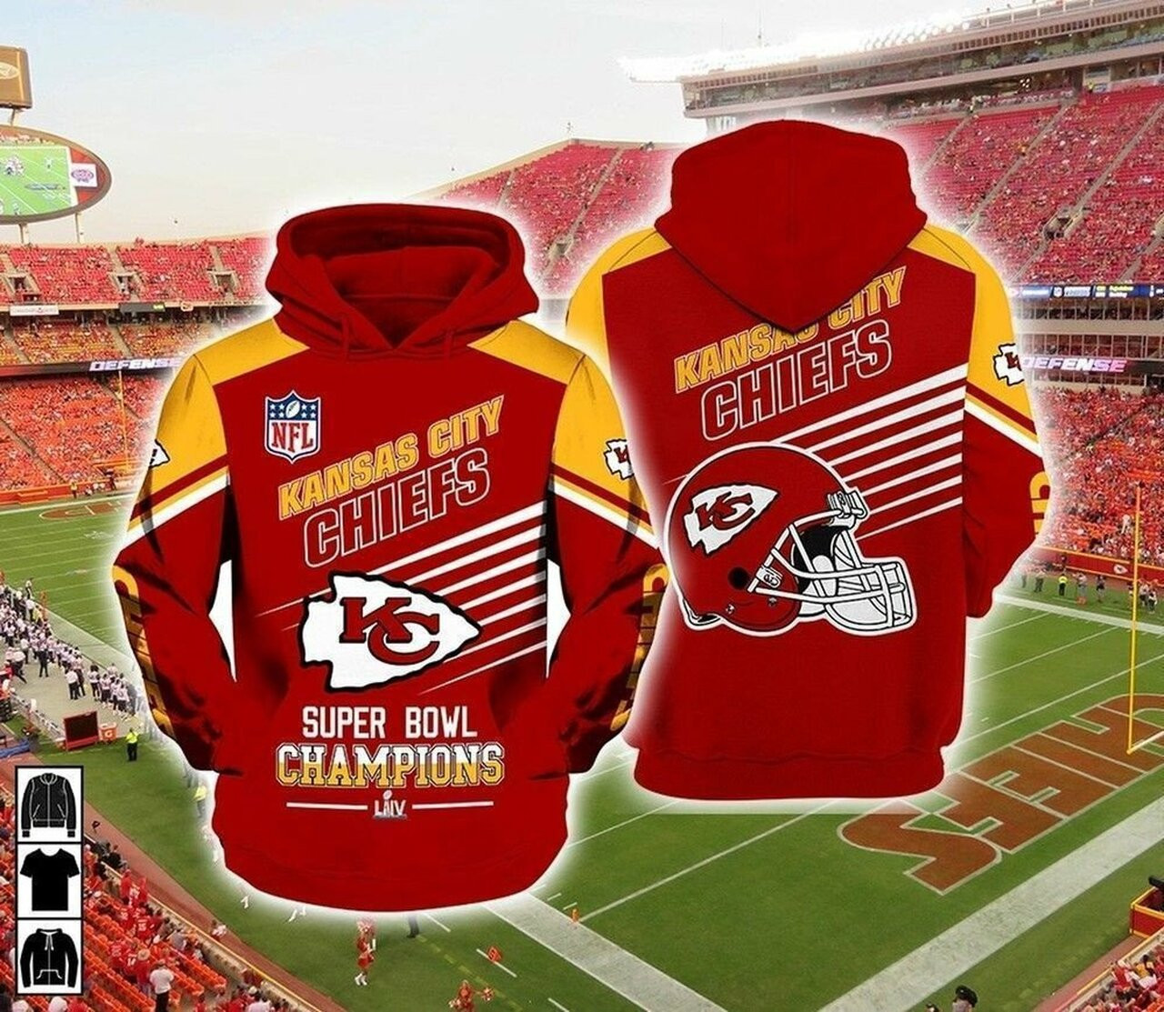 Nfl Kansas City Chiefs Super Bowl Liv Champions Men And Women 3d Full Printing Hoodie Nfl Kansas City Chiefs 3d Full Printing Shirt