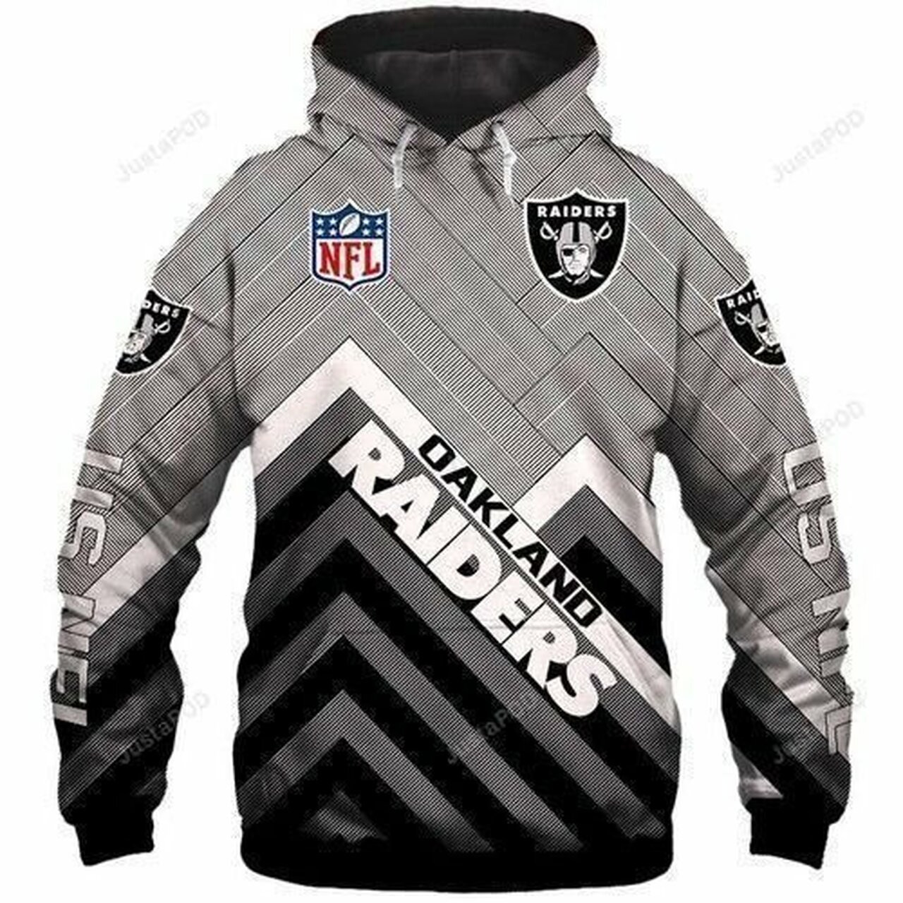 Nfl Oakland Raiders 3d All Over Print Hoodie