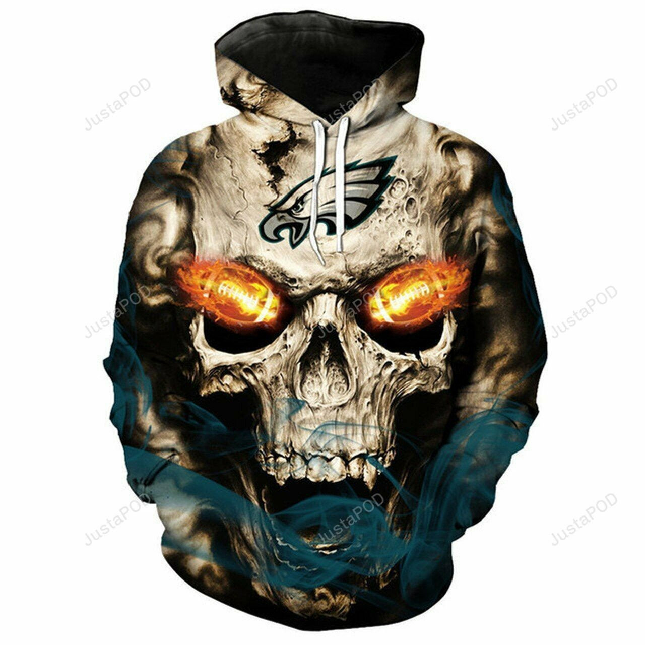 Nfl Philadelphia Eagles Fiery Eagles Football Eyes 3d All Over Print Hoodie