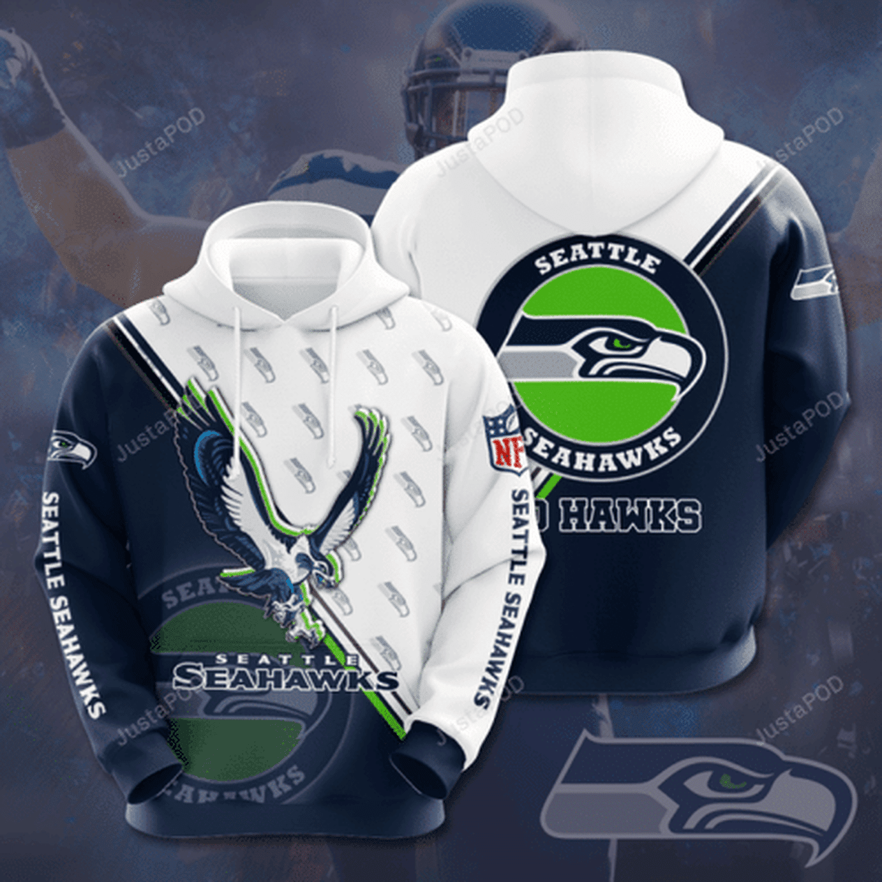 Nfl Seattle Seahawks 3d All Over Print Hoodie