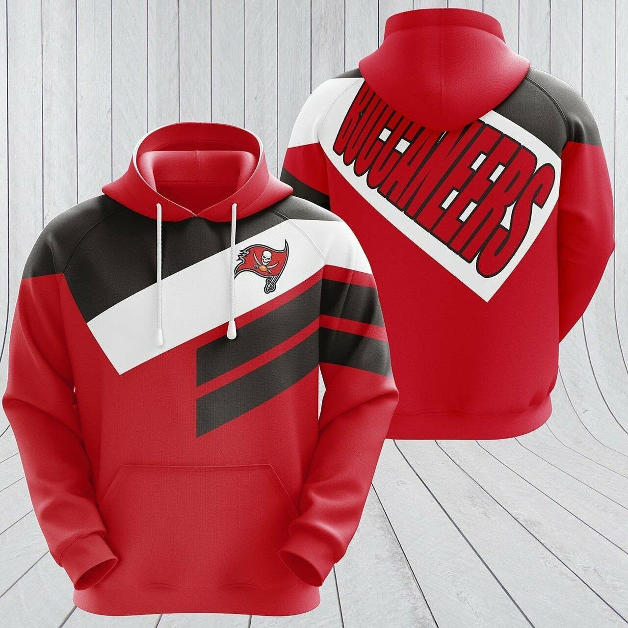 Nfl Striped Lines By Fanatics Tampa Bay Buccaneers 3d Hoodie