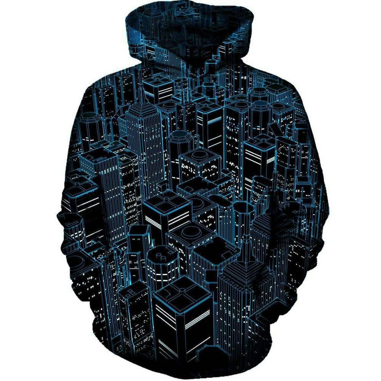 Night City Lights 3d All Over Printed Hoodie