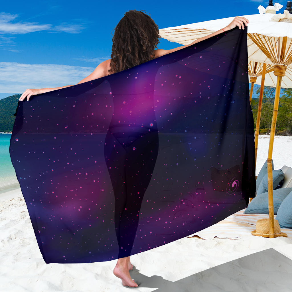 Night sky Pattern Print Sarong Cover Up Night sky Pareo Wrap Skirt Dress