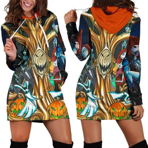 Nightmare Before Christmas Hoodie Dress Sweater Dress Sweatshirt Dress 3d All Over Print For Women Hoodie