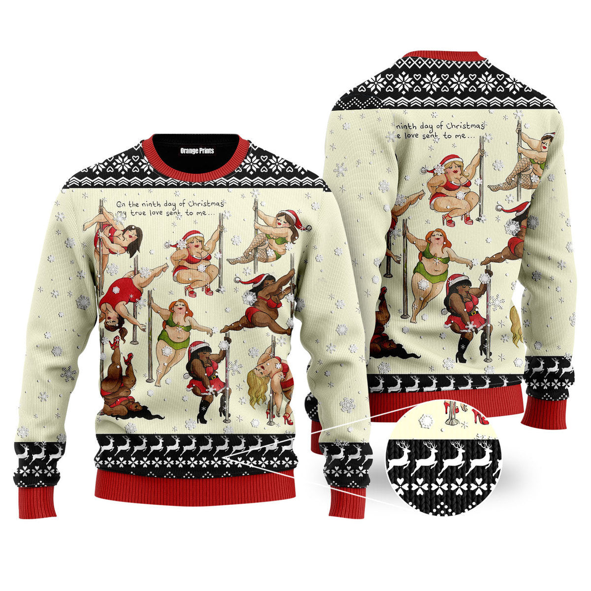 Nine Ladies Dancing Sexy Christmas Ugly Christmas Sweater Ugly Sweater For Men Women
