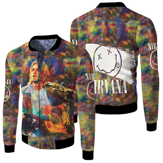 Nirvana Kurt Cobain Avatar The Color Run Rock Band Fleece Bomber Jacket