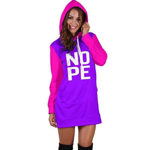 Nope Hoodie Dress Sweater Dress Sweatshirt Dress 3d All Over Print For Women Pink Purple Not On Planet Earth Hoodie