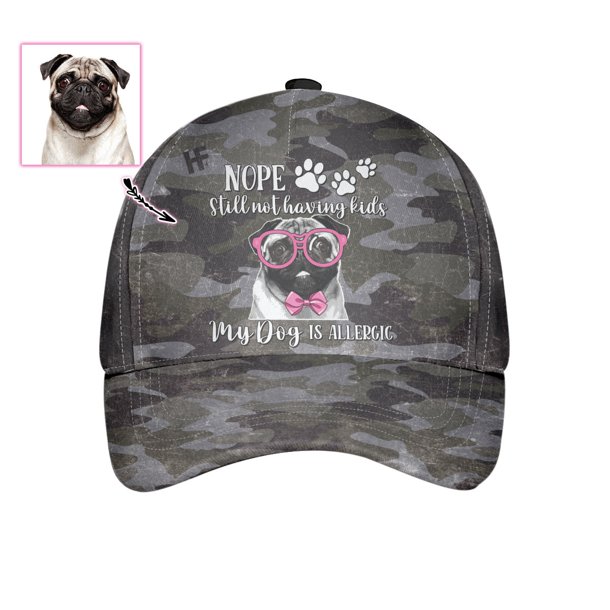 Nope Still Not Having Kids My Dog Is Allergic Custom Cap