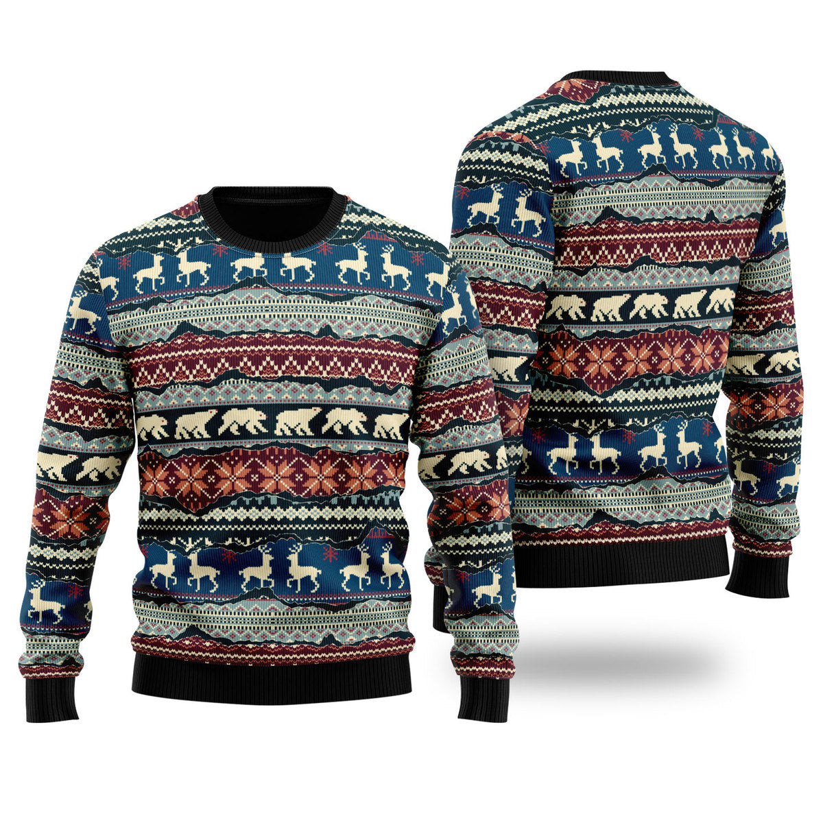 Nordic Style Fabric Patchwork Christmas Pattern Ugly Christmas Sweater Ugly Sweater For Men Women