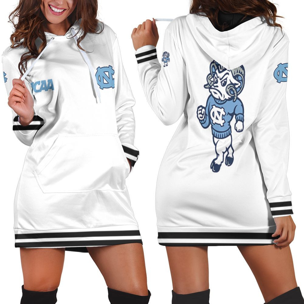 North Carolina Tar Heels Ncaa Classic White With Mascot Logo Gift For North Carolina Tar Heels Fans Hoodie Dress Sweater Dress Sweatshirt Dress