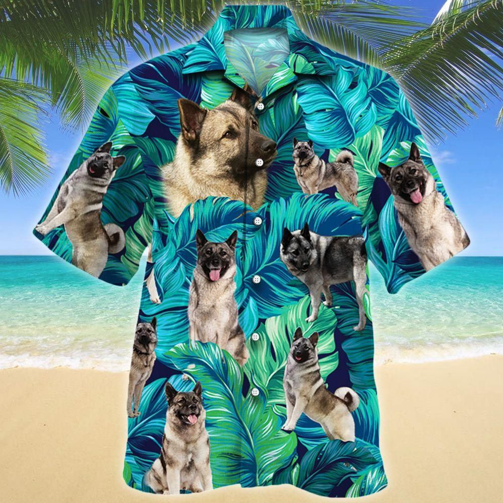 Norwegian Elkhound Dog Lovers Aloha Hawaiian Shirt Colorful Short Sleeve Summer Beach Casual Shirt For Men And Women