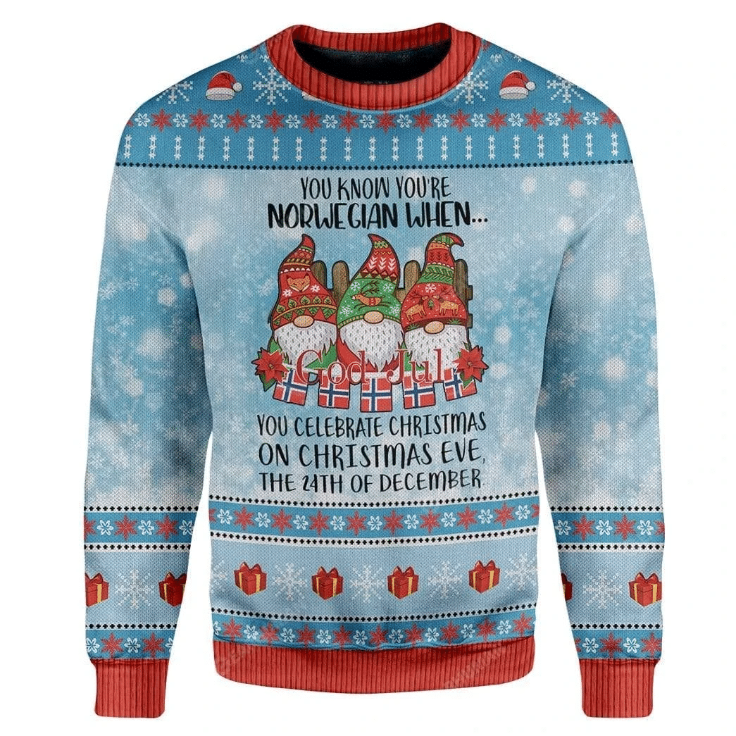 Norwegian Ugly Christmas Sweater Ugly Sweater For Men Women