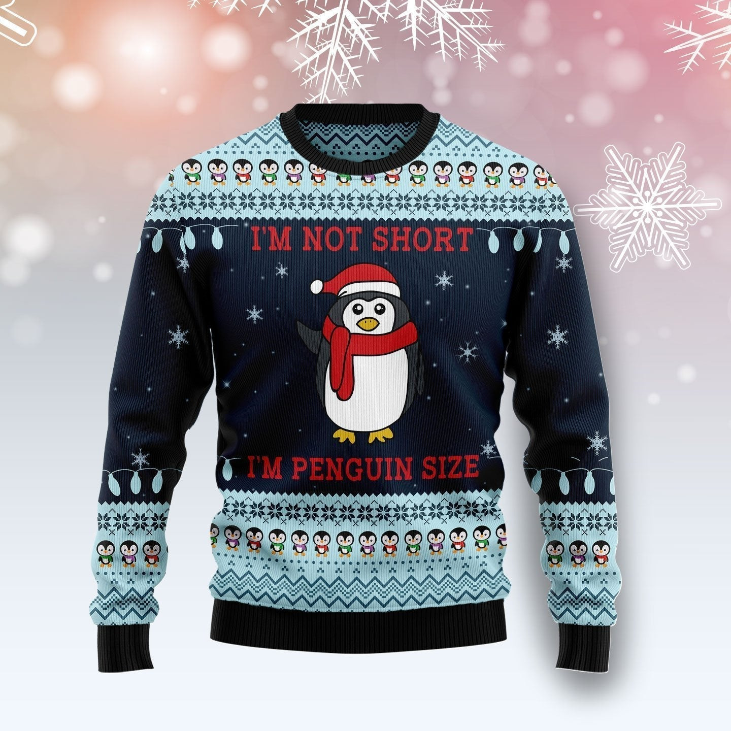 Not Short Penguin Size Ugly Christmas Sweater Ugly Sweater For Men Women, Holiday Sweater