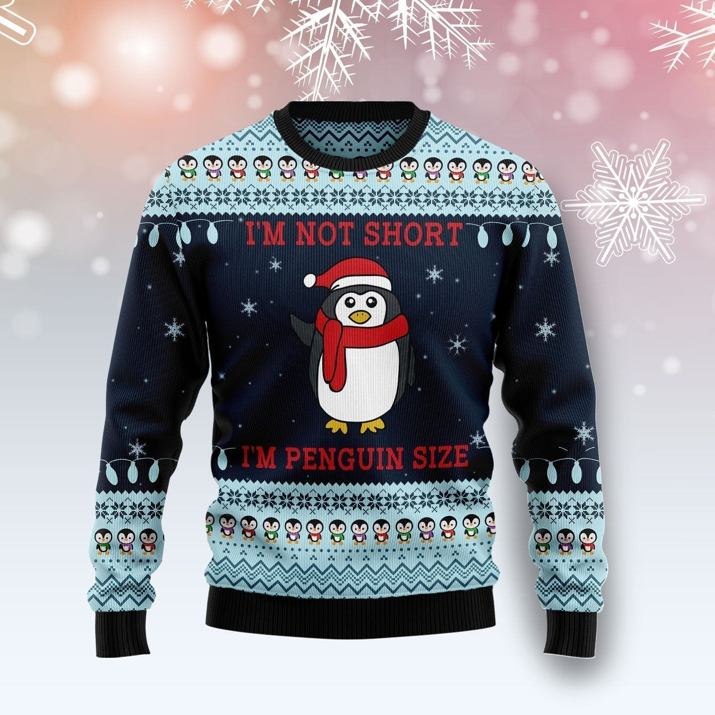 Not Short Penguin Size Ugly Christmas Sweater