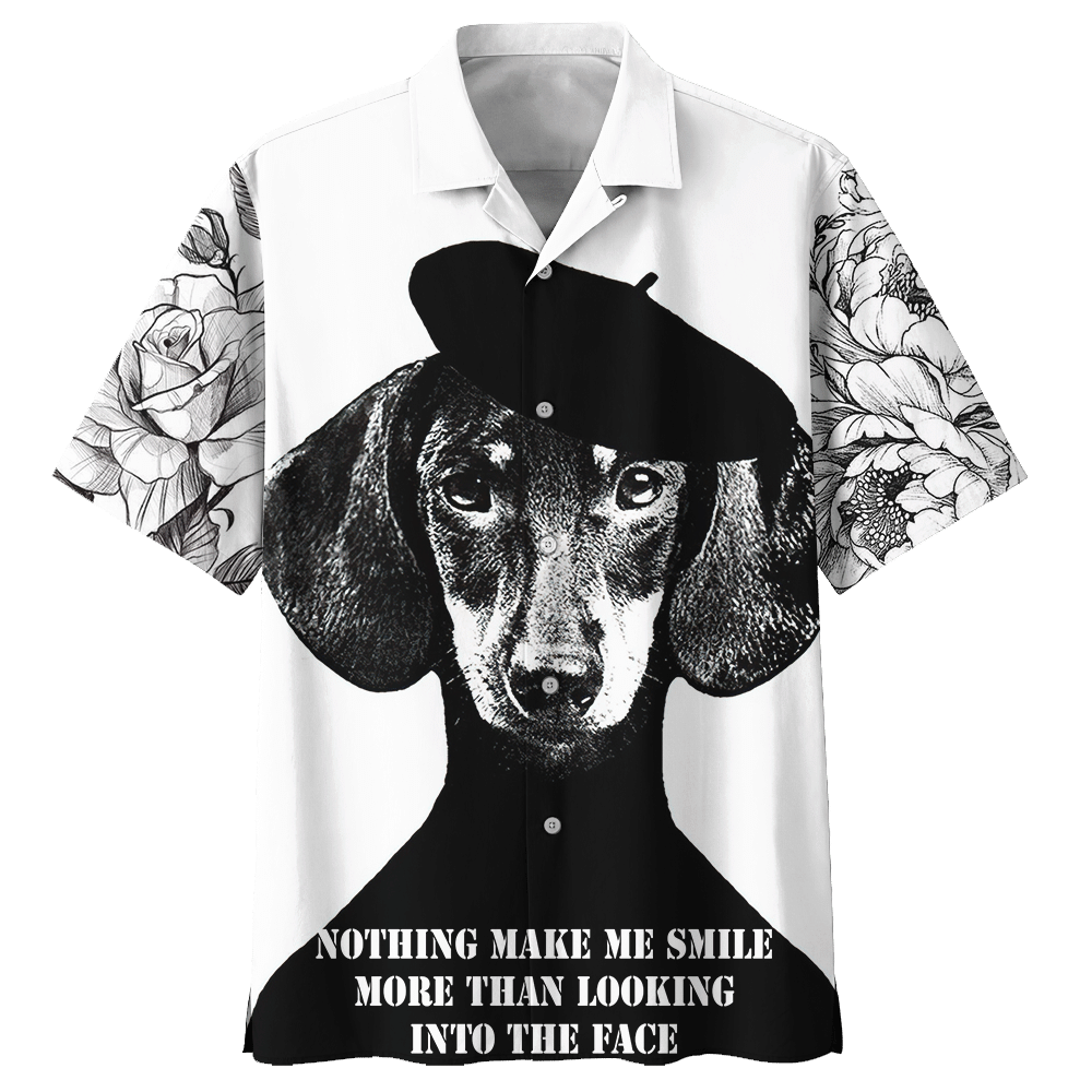 Nothing Make Me Smile More Than Looking Into The Face Dachshund Aloha Hawaiian Shirt Colorful Short Sleeve Summer Beach Casual Shirt For Men And Women