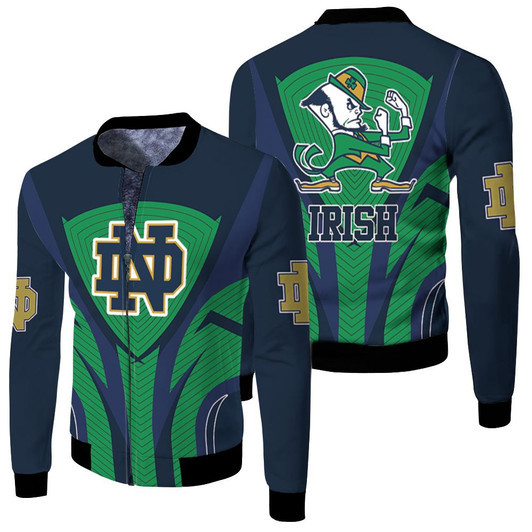 Notre Dame Fighting Irish Mascot For Irish Fan Fleece Bomber Jacket