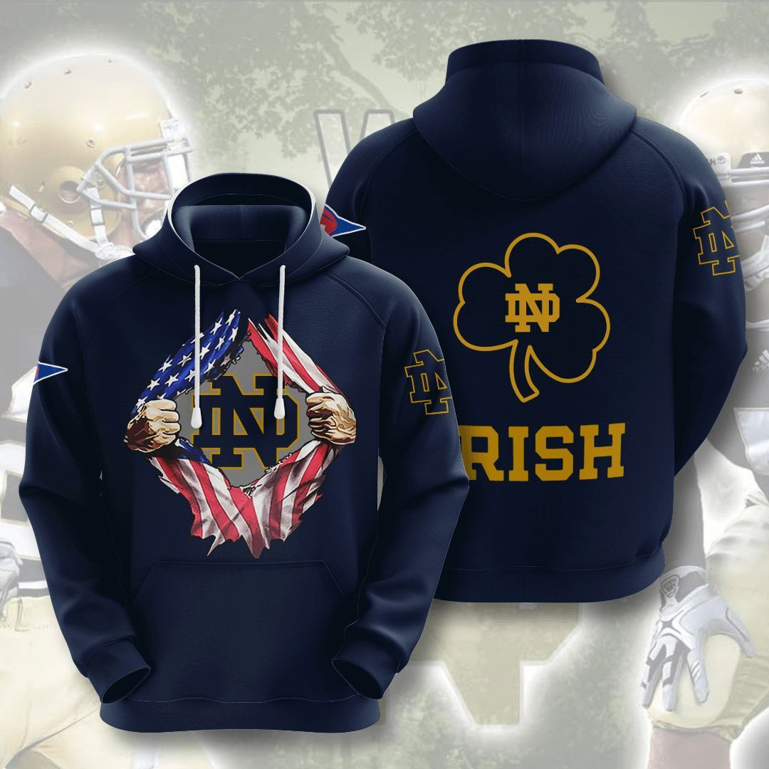 Notre Dame Fighting Irish No1487 Custom Hoodie 3D All Over Print