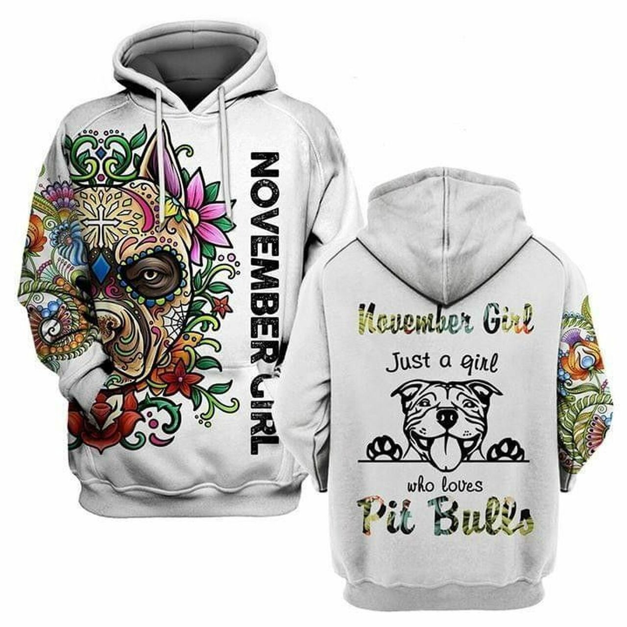 November Girl Just A Girl Who Loves Pitbulls Pullover And Zip Pered Hoodies Custom 3d Graphic