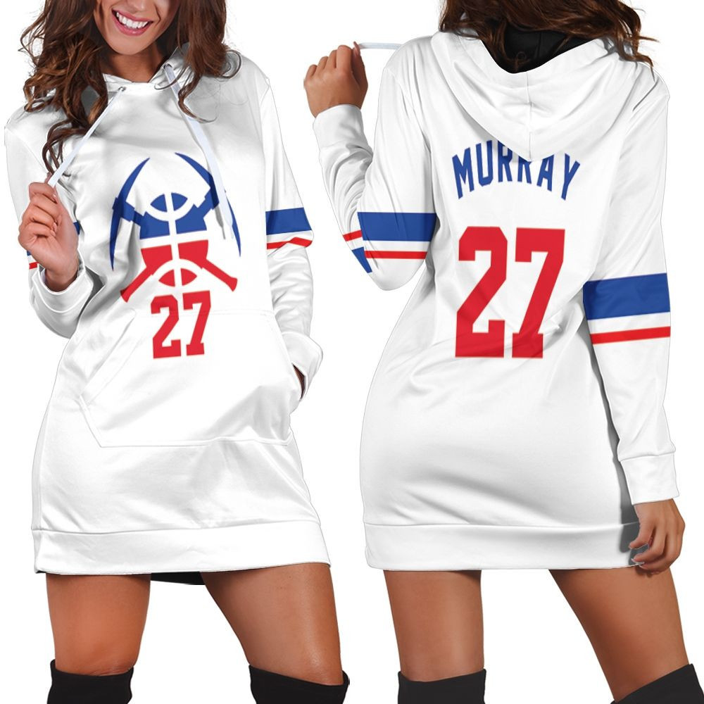 Nuggets Jamal Murray 2020-21 Earned Edition White Jersey Inspired Hoodie Dress Sweater Dress Sweatshirt Dress