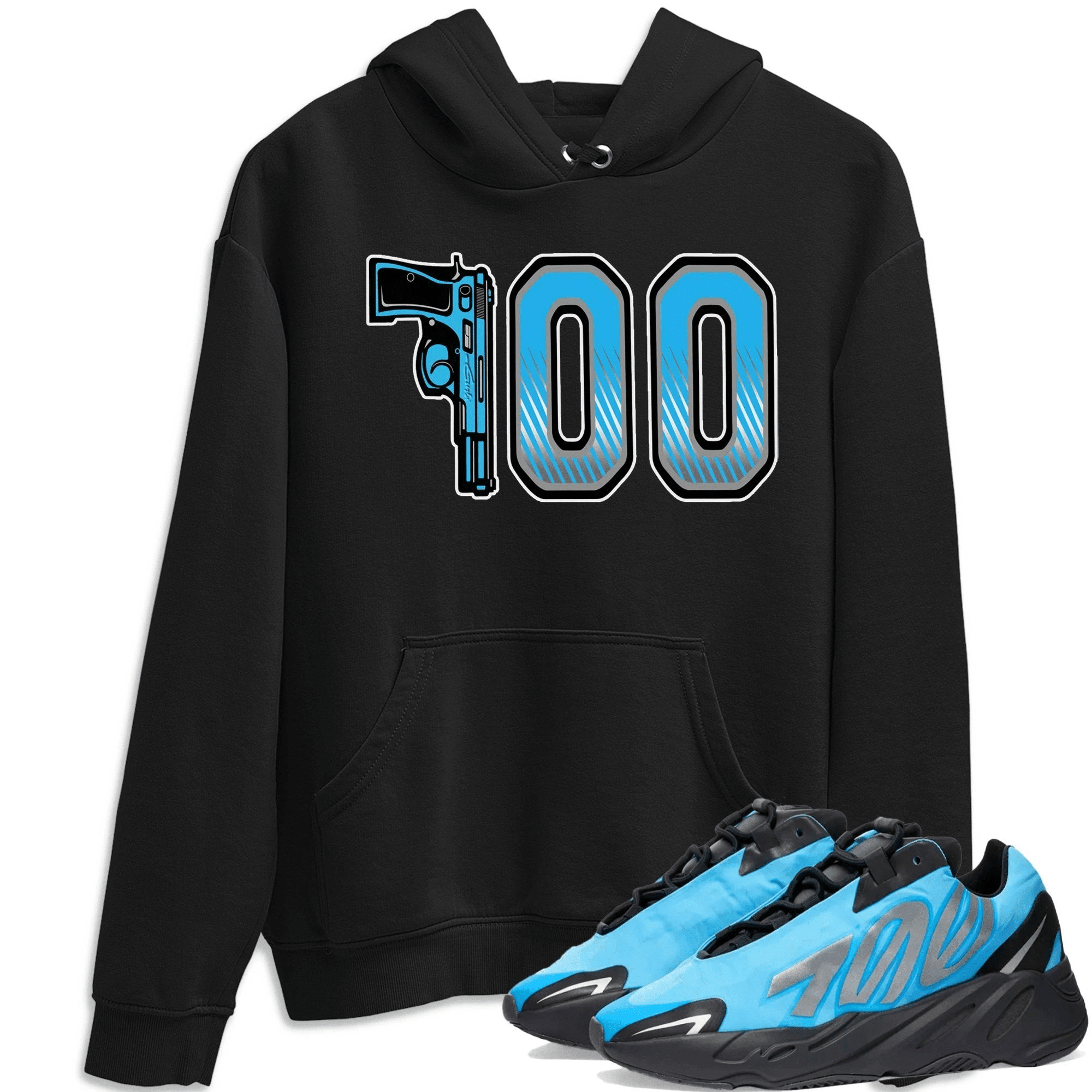 Number 700 Hoodie - Yeezy 700 Bright Cyan Outfit