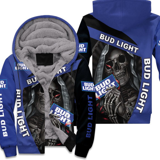 Nun Skull Hugs Bud Light Beer 3D Fleece Hoodie