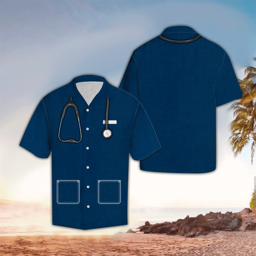 Nurse Apparel Nurse Hawaiian Button Up Shirt For Kid Shirt for Men and Women