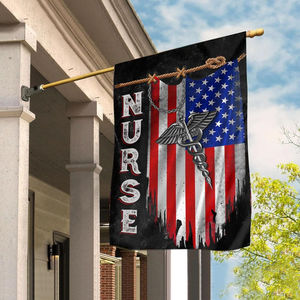 Nurse Strong Nurse American Flag  Garden Flag House Flag