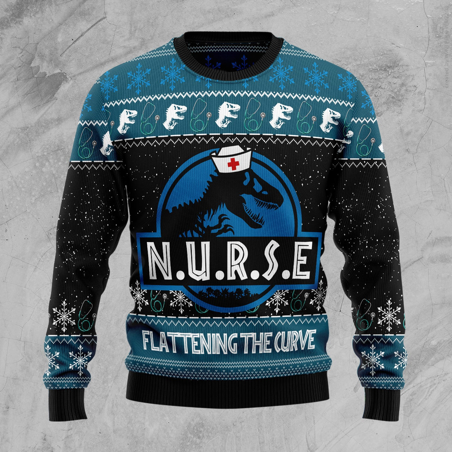 Nurse T-Rex Ugly Christmas Sweater