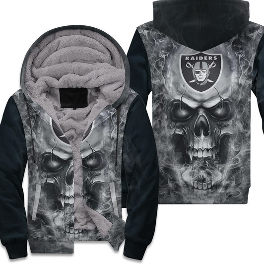 Oakland Raiders 3D Skull Fleece Hoodie