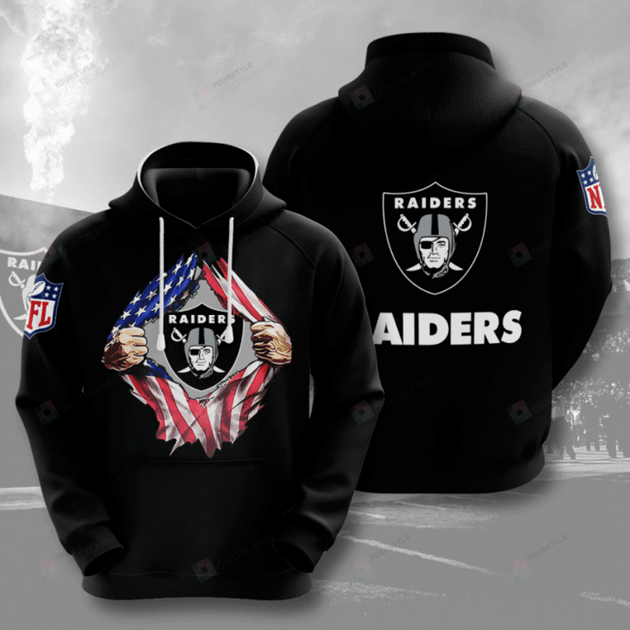 Oakland Raiders 3d All Over Print Hoodie