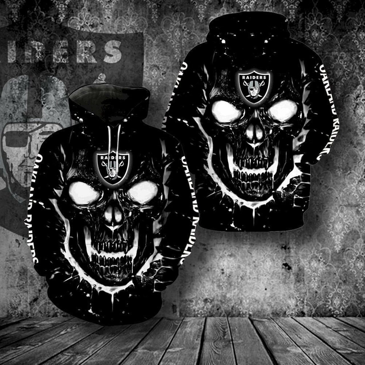 Oakland Raiders All Over Print 3d Hoodie For Men And Women