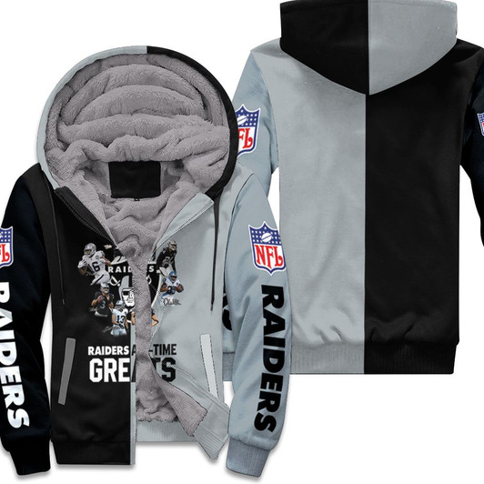 Oakland Raiders All Time Greats Players Signatures 3D Fleece Hoodie