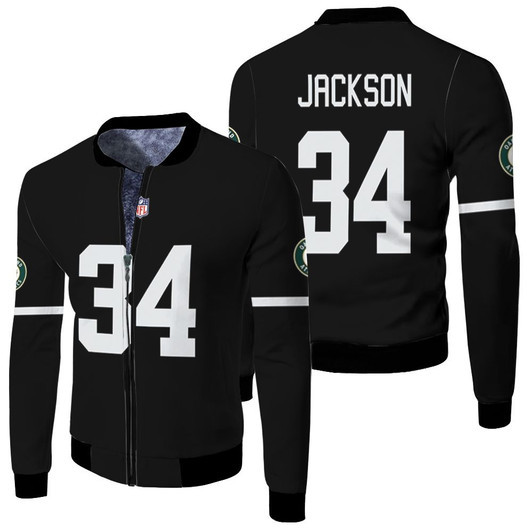 Oakland Raiders Bo Jackson 34 Nfl Game Black 2019 Jersey Style Gift For Raiders Fans Fleece Bomber Jacket