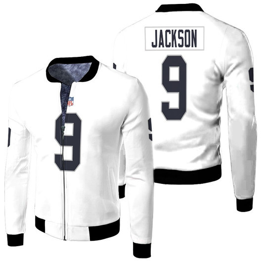 Oakland Raiders Bo Jackson 9 Nfl Retired Player Game White 2019 Jersey Style Gift For Raiders Fans Fleece Bomber Jacket